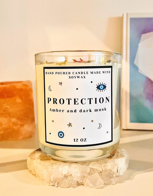 Protection 12Oz Crystal Candle