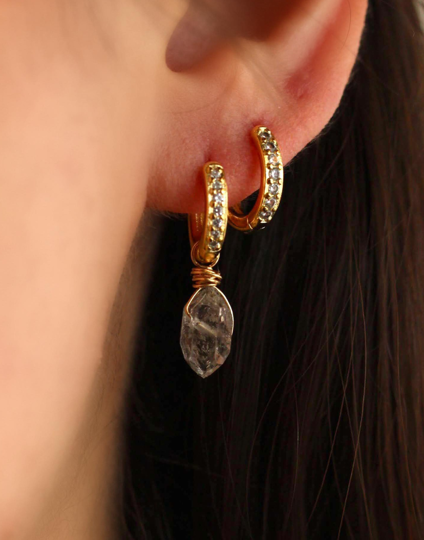 Herkimer hoop earrings