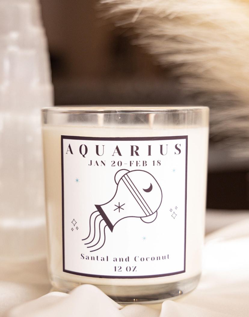 Aquarius Hidden Crystal Candle