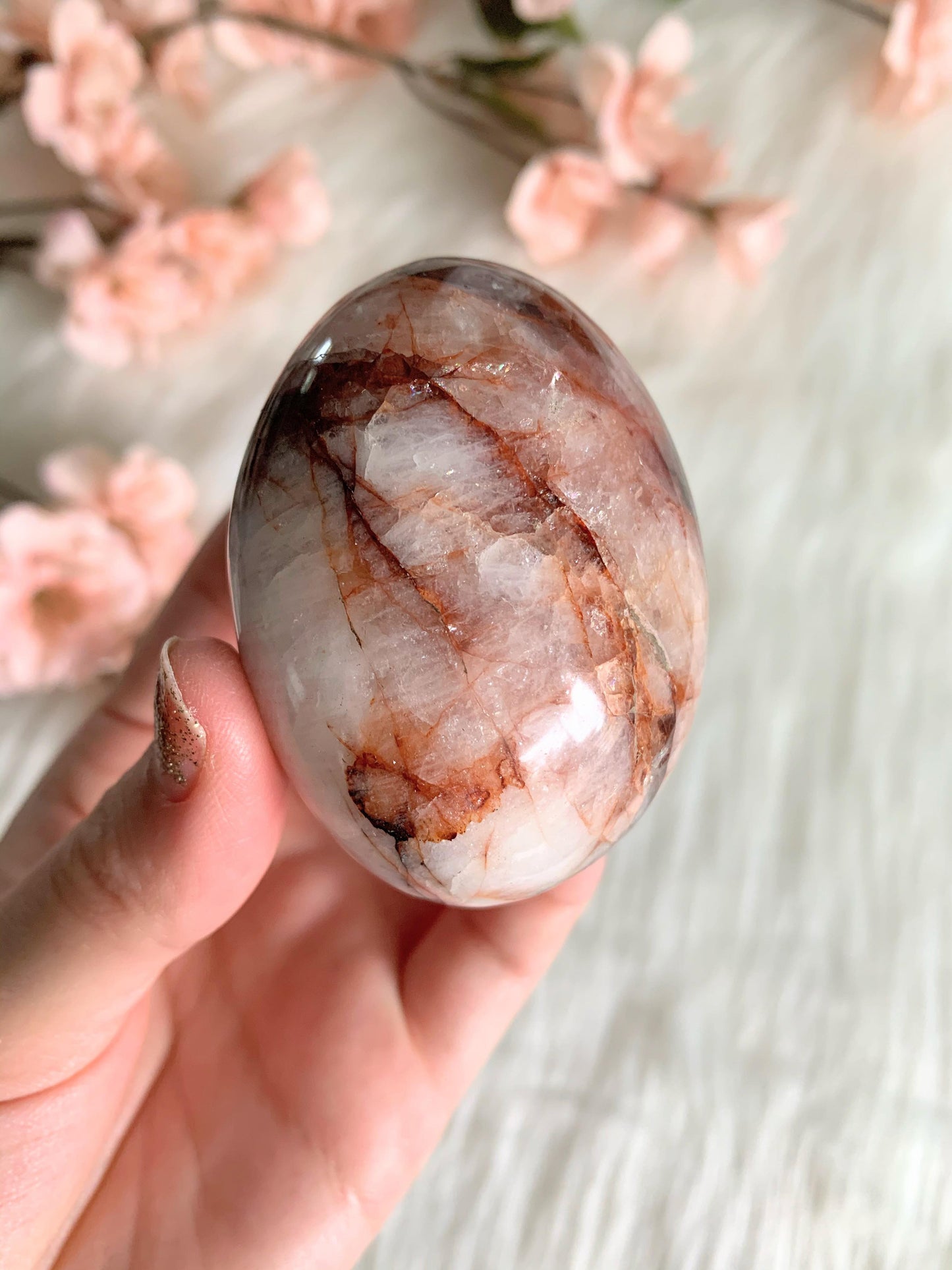 Fire Quartz Palm Stone