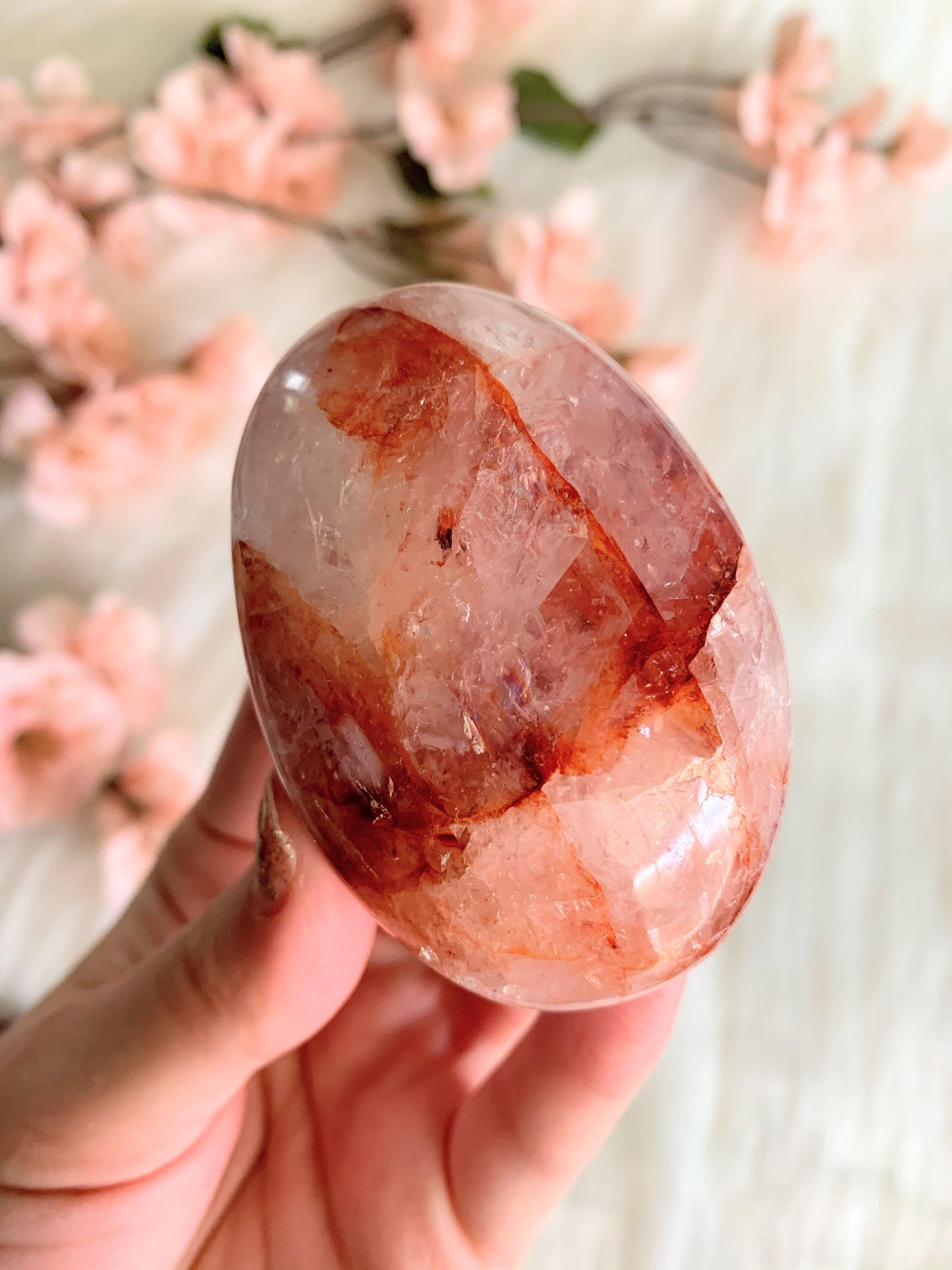 Fire Quartz Palm Stone