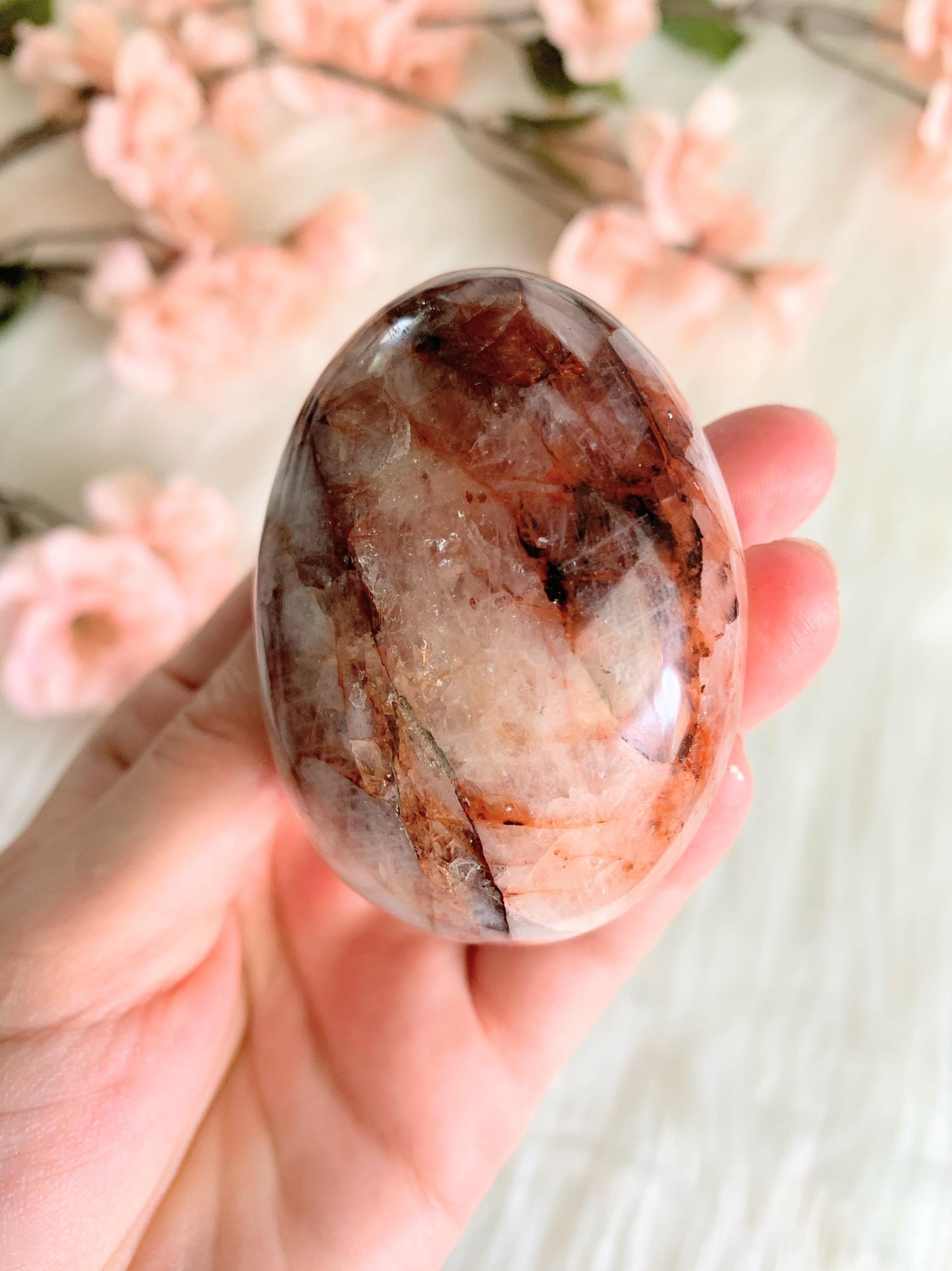 Fire Quartz Palm Stone