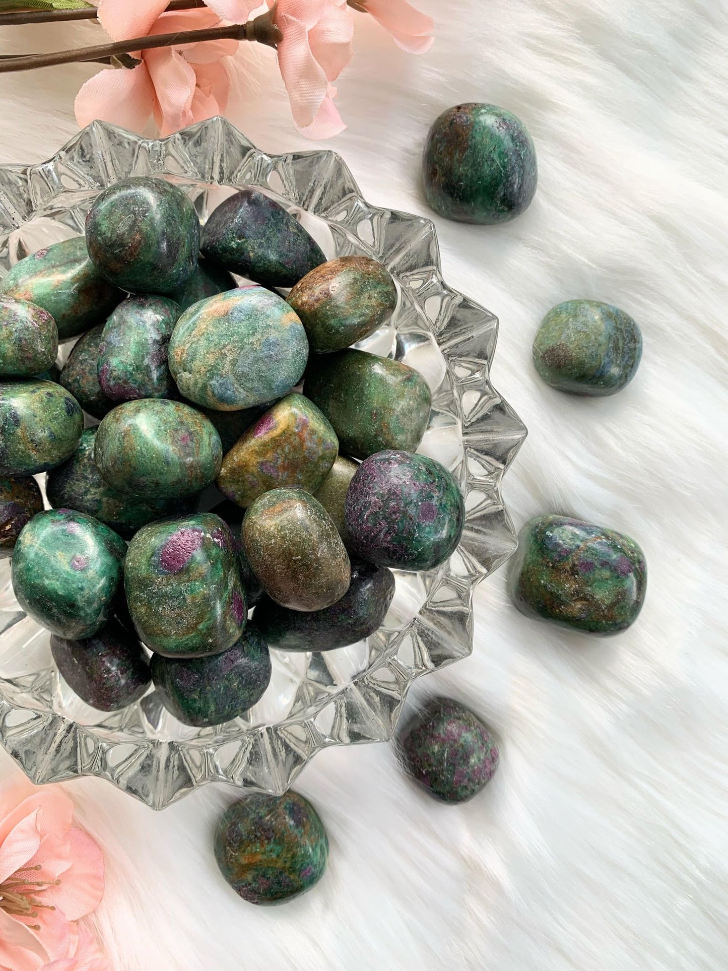 Ruby in Zoisite Tumbled Stone