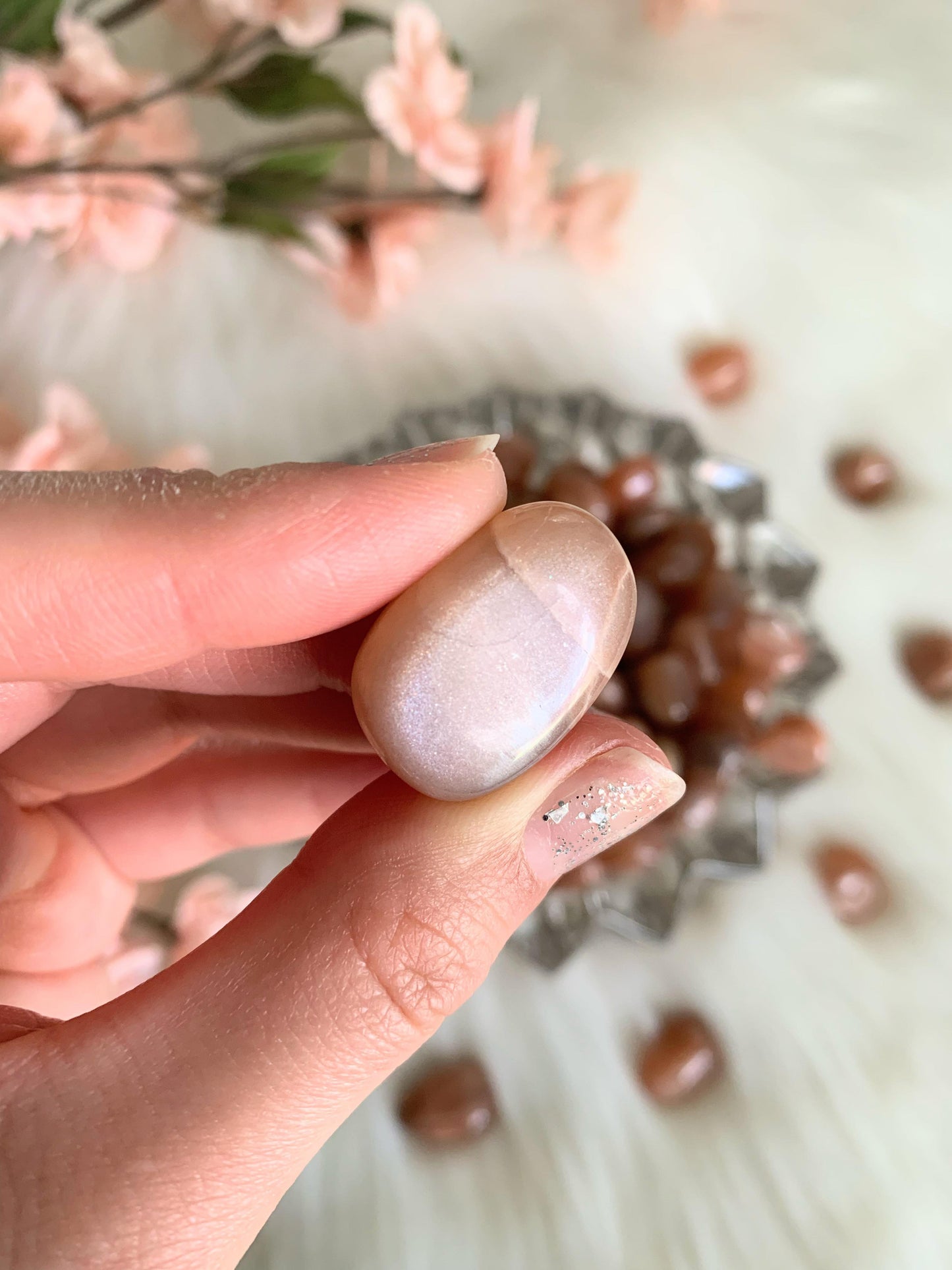 Peach Moonstone Tumbled Stone