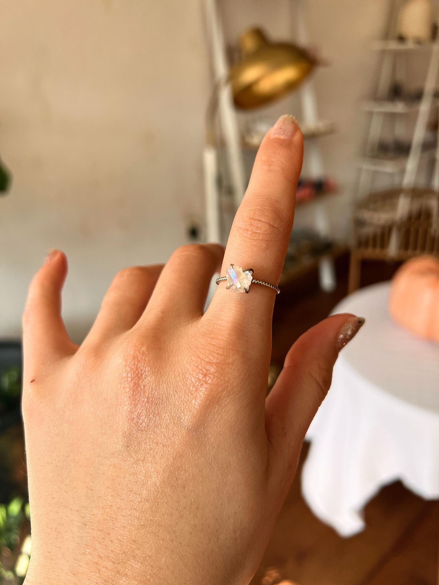 Angel aura sale quartz engagement ring