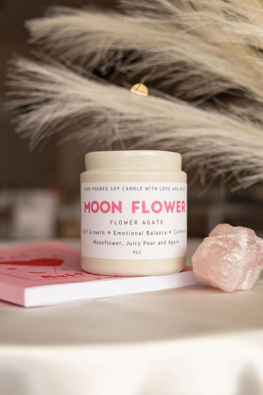 Moon Flower 9Oz Crystal Candle