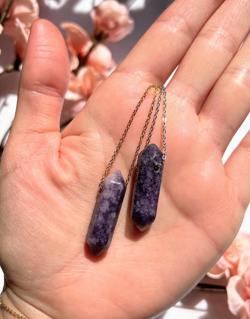 Lepidolite Crystal Necklace