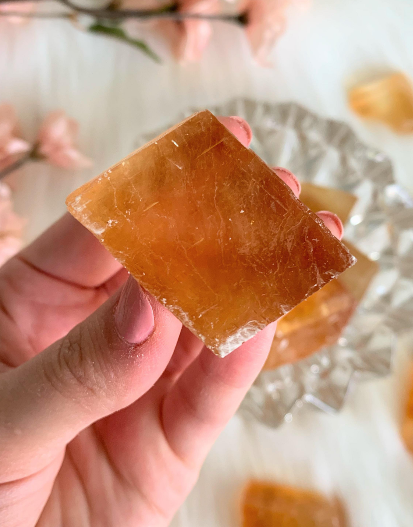 Honey Calcite Rough Stone