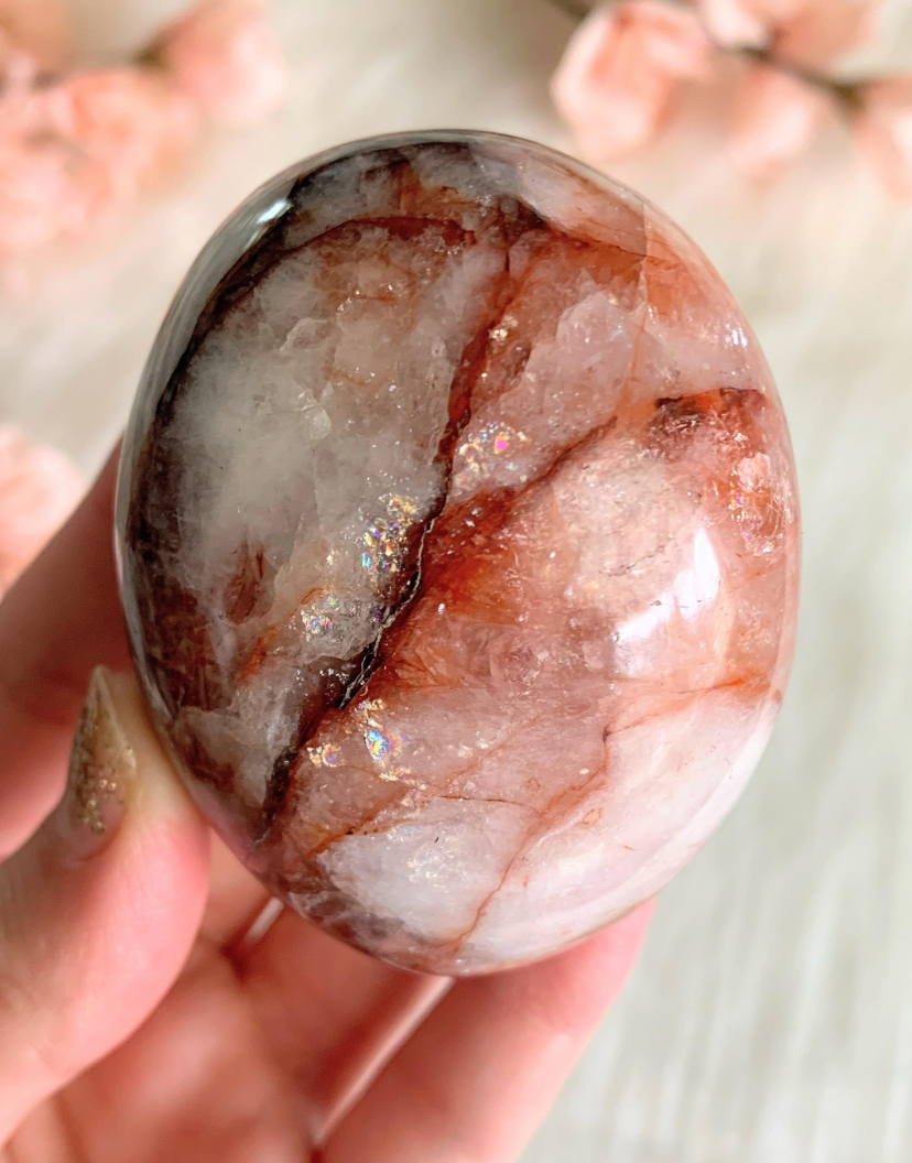 Fire Quartz Palm Stone