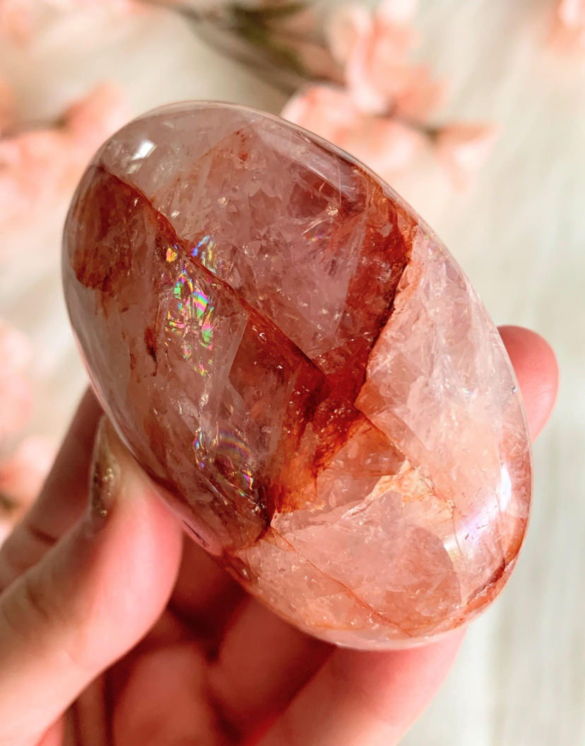 Fire Quartz Palm Stone